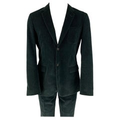 MARC JACOBS Size 40 Black Corduroy Cotton Notch Lapel Suit