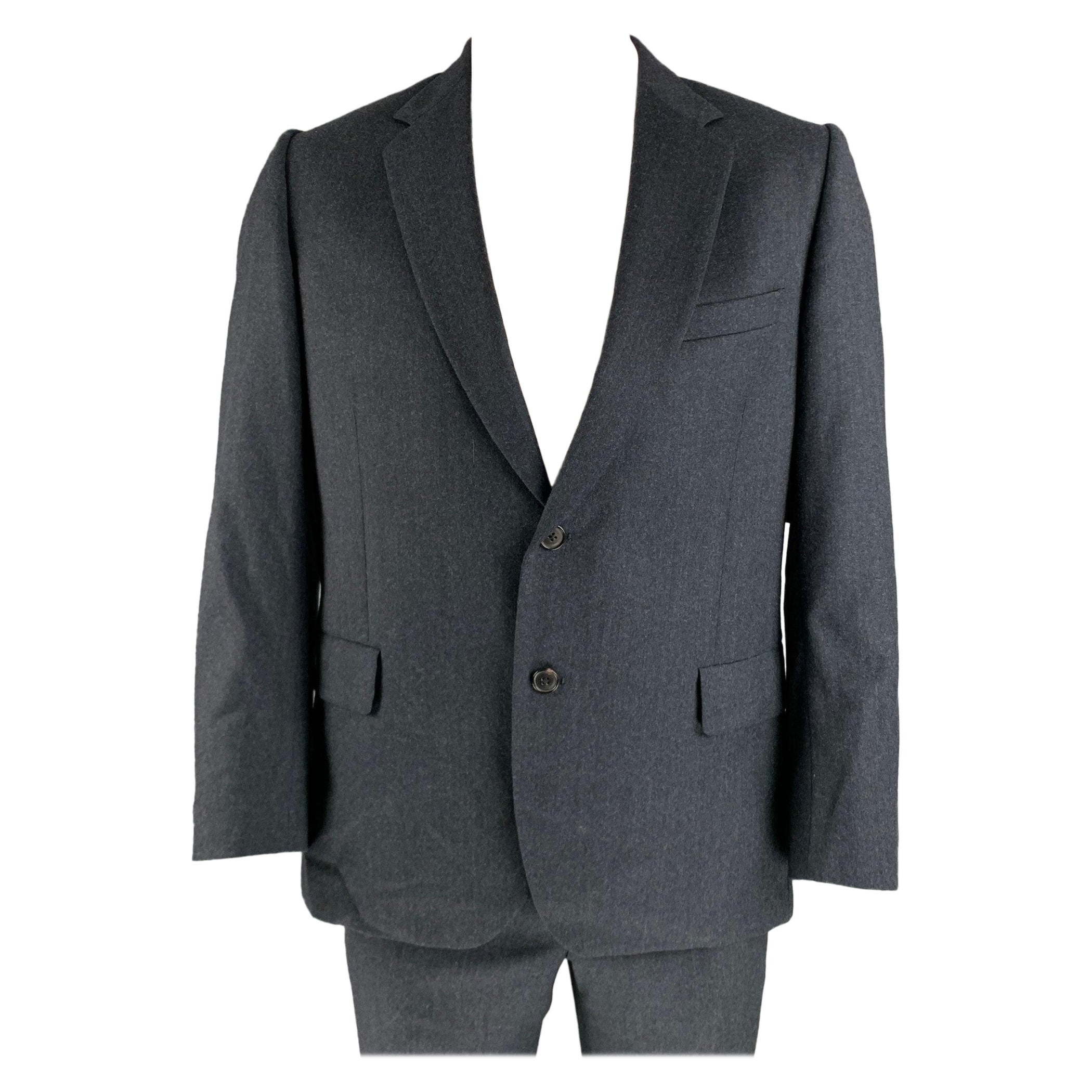 PAUL SMITH Size 42 Navy Wool Silk Notch Lapel Suit For Sale