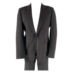 DIRK BIKKEMBERGS  Size 40 Black Solid Wool  Elastane Notch Lapel Suit