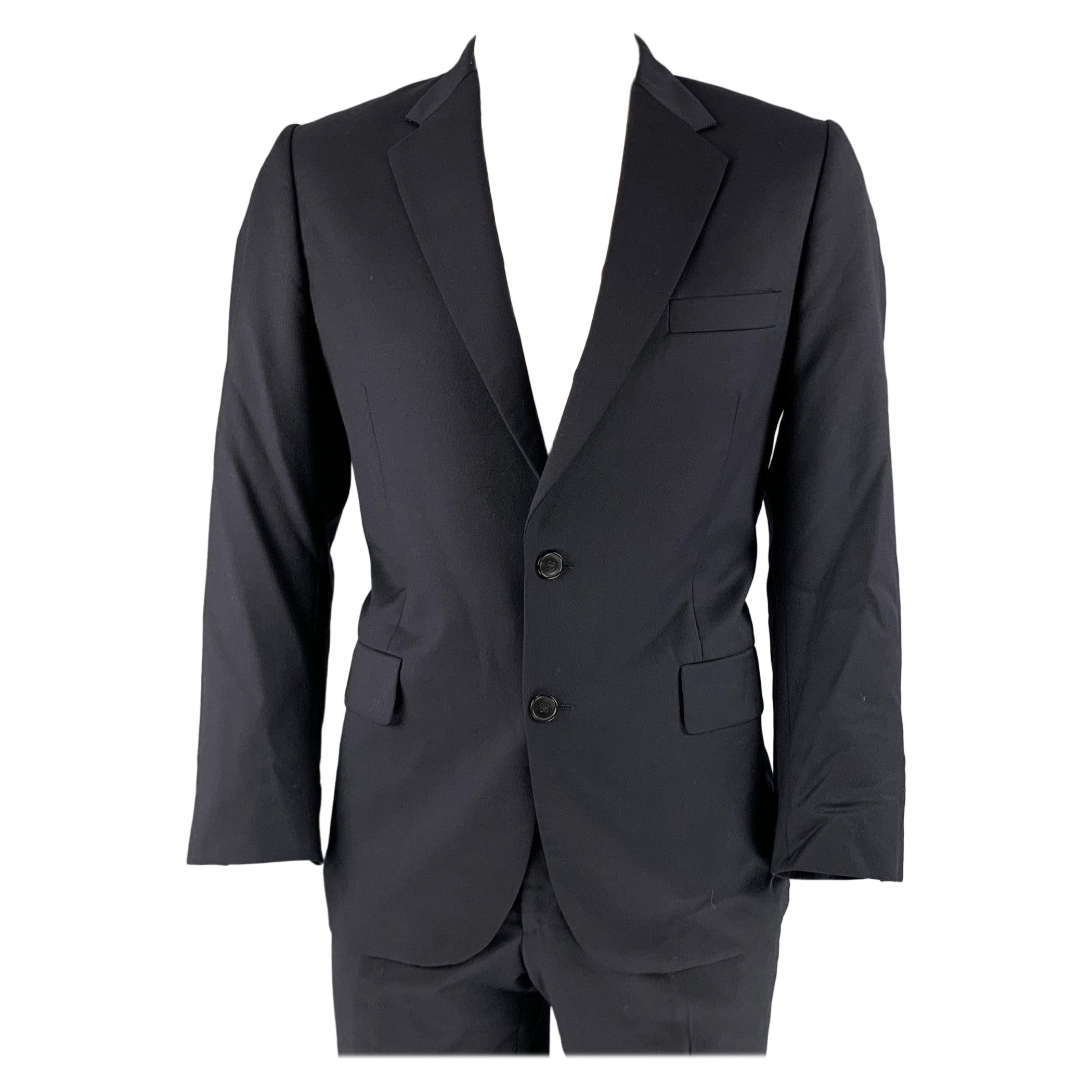 PAUL SMITH Size 42 Navy Wool Cashmere Notch Lapel Suit For Sale
