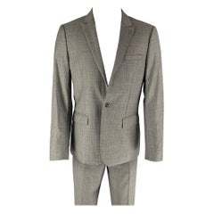 Used THE KOOPLES Size 40 Grey Window Pane Wool Peak Lapel Suit