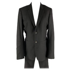 JIL SANDER Größe 38 Schwarzer Patchwork-Anzug aus Wolle mit einem Knopfleiste