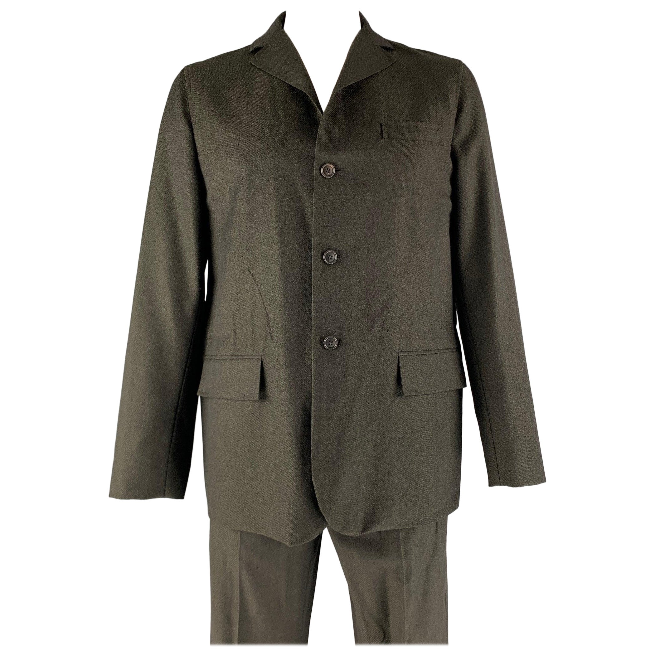 DOLCE & GABBANA  Size 40 Black Twill Wool Single breasted 36 29 Suit For Sale