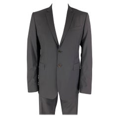 Vintage BURBERRY LONDON Size 46 Navy Wool Notch Lapel Suit