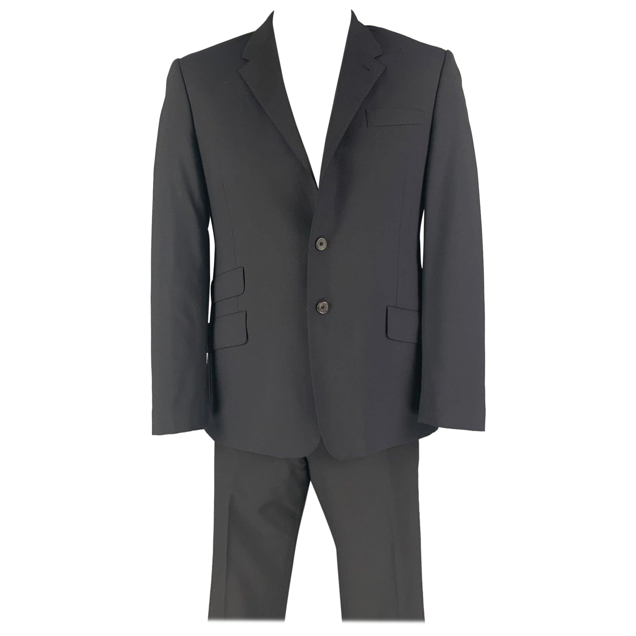 PAUL SMITH Size 42 Regular Black Wool Single Breasted Suit