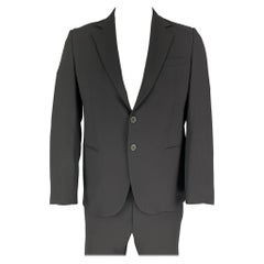 Used GIORGIO ARMANI Size 42 Black Wool Notch Lapel Suit