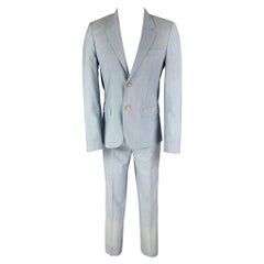MARC JACOBS - Costume à revers en laine bleu clair, taille 38