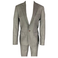 Used THE KOOPLES Size 34 Grey Window Pane Wool Peak Lapel Suit