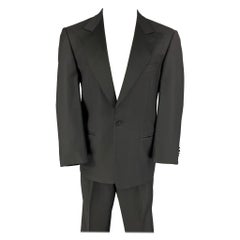 Used ERMENEGILDO ZEGNA for Neiman Marcus Size 38 Black Wool Suit