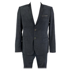 THE KOOPLES Talla 42 Traje negro de pana y algodón con solapa de muesca