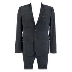 THE KOOPLES Size 42 Black Corduroy Cotton Notch Lapel Suit