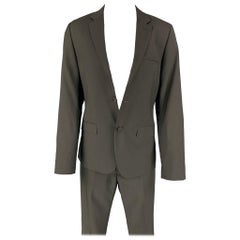 CALVIN KLEIN COLLECTION Size 36 Charcoal Wool Notch Lapel Suit