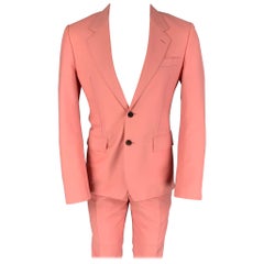 ALEXANDER MCQUEEN Size 38 Pink Wool Mohair Notch Lapel Suit