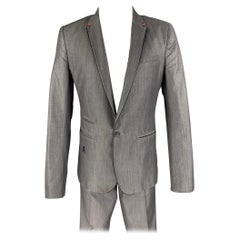 Costume PHILIPP PLEIN taille 38 gris clair en coton mélangé à un seul bouton