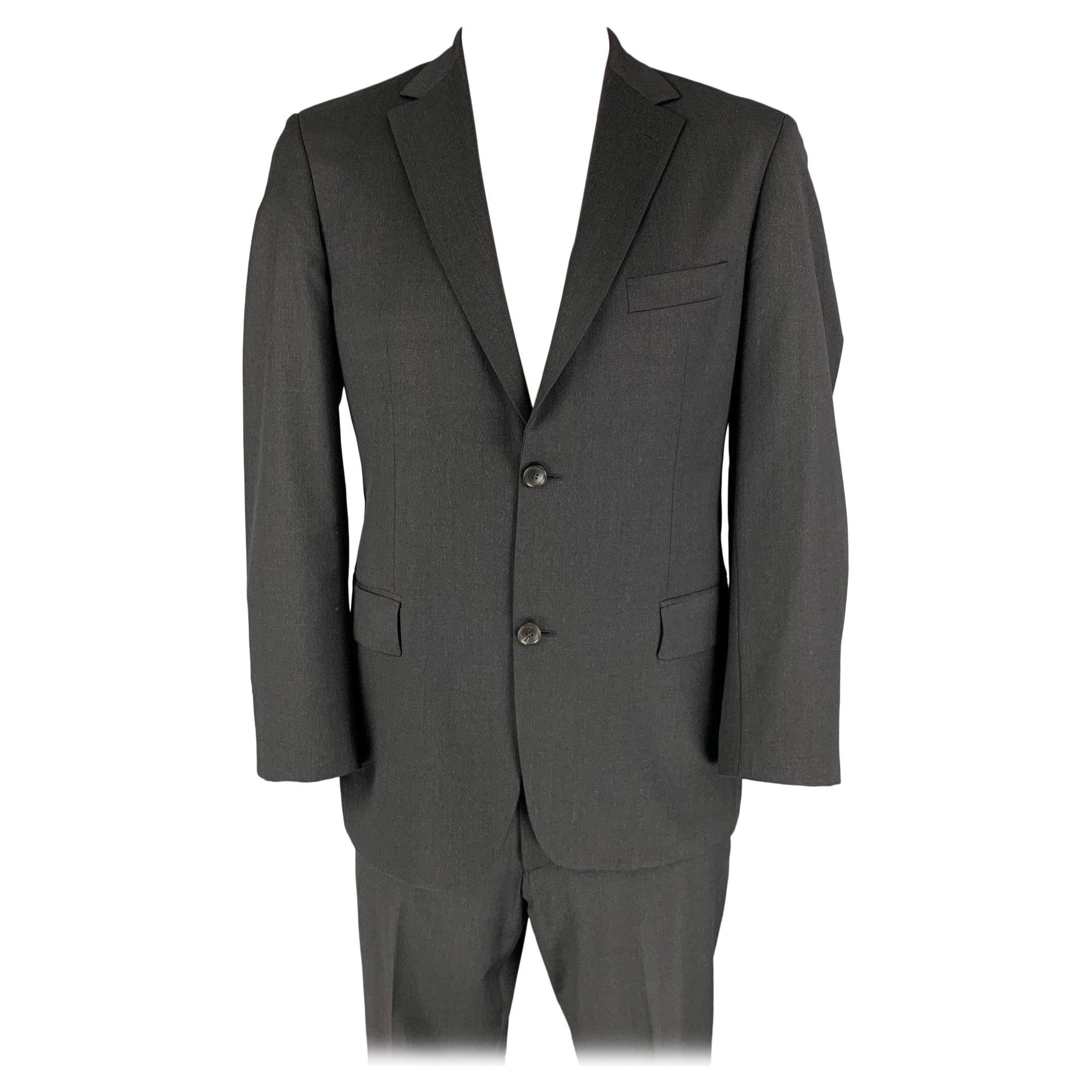BOSS by HUGO BOSS Size 40 Grey Virgin Wool Notch Lapel Suit For Sale