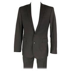 RALPH LAUREN Größe 42 Langer Anzug aus schwarzer Wolle mit Revers