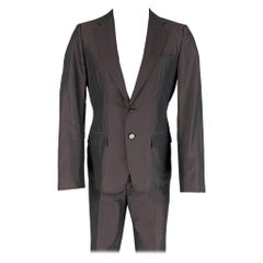 BURBERRY PRORSUM Spring 2008 Size 38 Regular Plum Stripe Cotton / Silk Suit