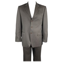 PAUL SMITH Größe 42 Regular Brown Stripe Wool Notch Lapel Suit