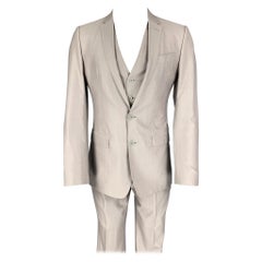 DOLCE & GABBANA Martini Size 36 Long Light Grey Wool / Silk 3 Piece Suit