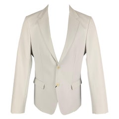 CALVIN KLEIN COLLECTION Größe 40 gebrochener Anzug aus weißer Baumwolle mit Notch-Revers