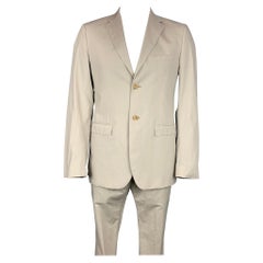 JIL SANDER Größe 44 Khakifarbener Anzug aus Baumwolle mit Notch-Revers
