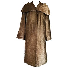 Gorgeous 1950s Vintage Bronce Dorado 50s Swing Opera Chaqueta Abrigo Avant Garde