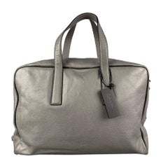 Used CALVIN KLEIN COLLECTION Grey Leather Travel Bag