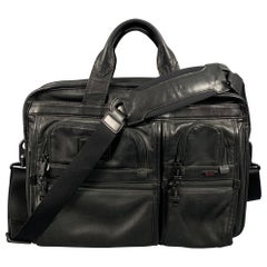 Used TUMI Grey Leather Briefcase Bag