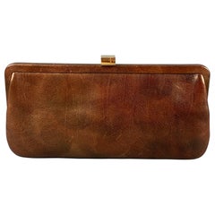 LAMBERTSON TRUEX Brown Leather Clutch Handbag