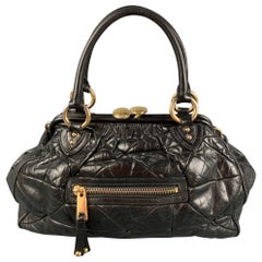 MARC JACOBS Schwarze gesteppte Leder-Satchel Stam Handtasche