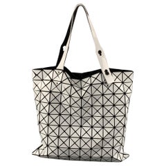ISSEY MIYAKE White Black Triangle PVC Tote Handbag & Leather Goods