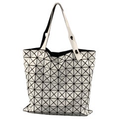 ISSEY MIYAKE White Black Triangle PVC Tote Handbag & Leather Goods