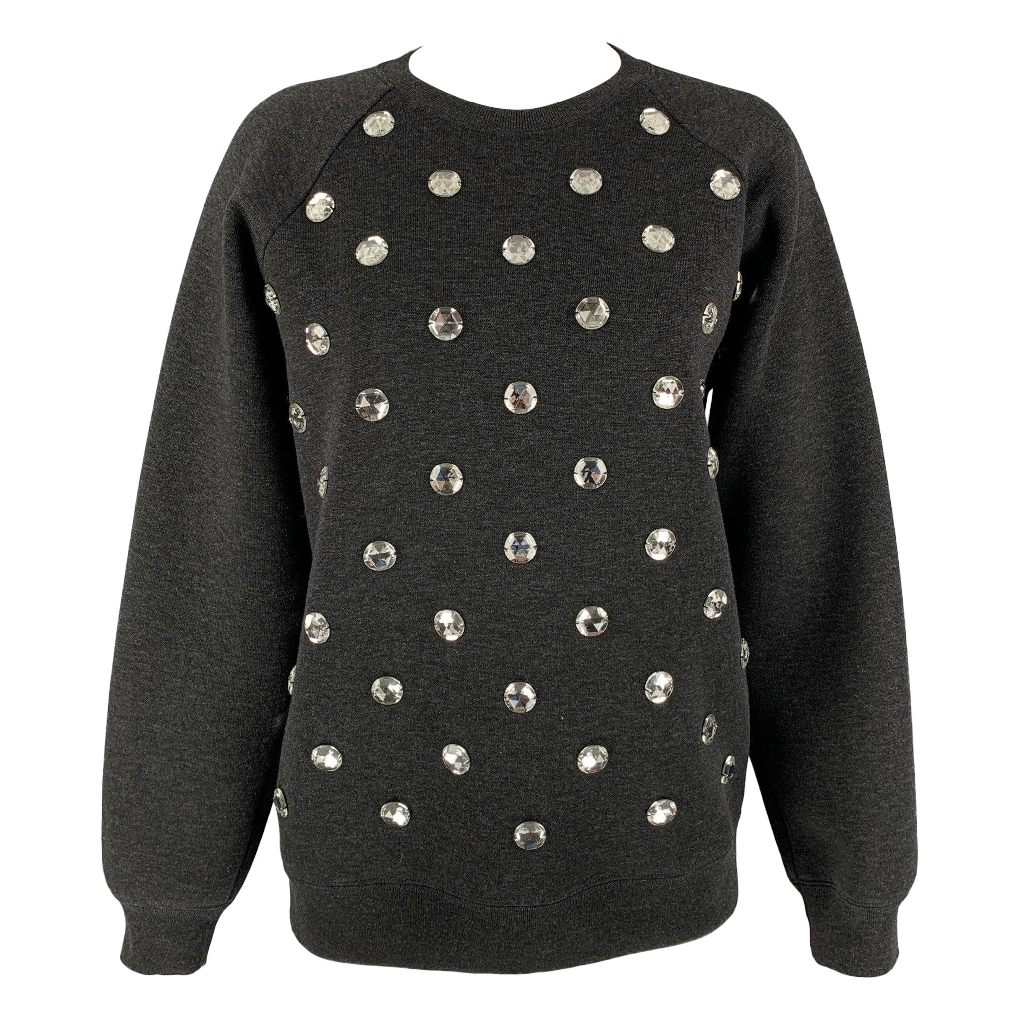 MARC JACOBS Taglia XS Pullover girocollo in misto lana con applicazioni nere