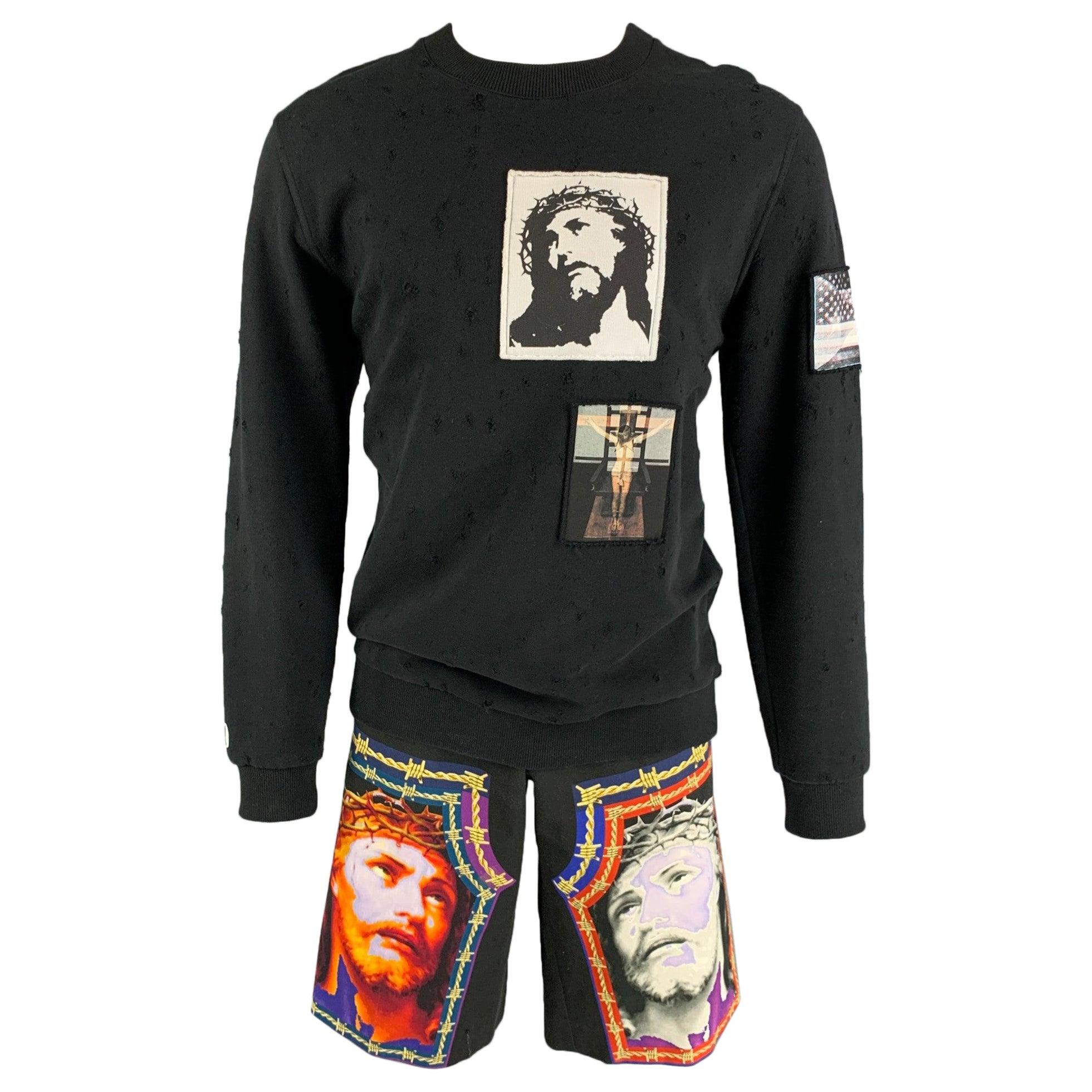 GIVENCHY by Ricardo Tisci Size S/M Cotton Oversized Sweatshirt Short Set For Sale