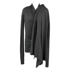 Used RICK OWENS Lilies One Size Charcoal Acetate Draped Cardigan