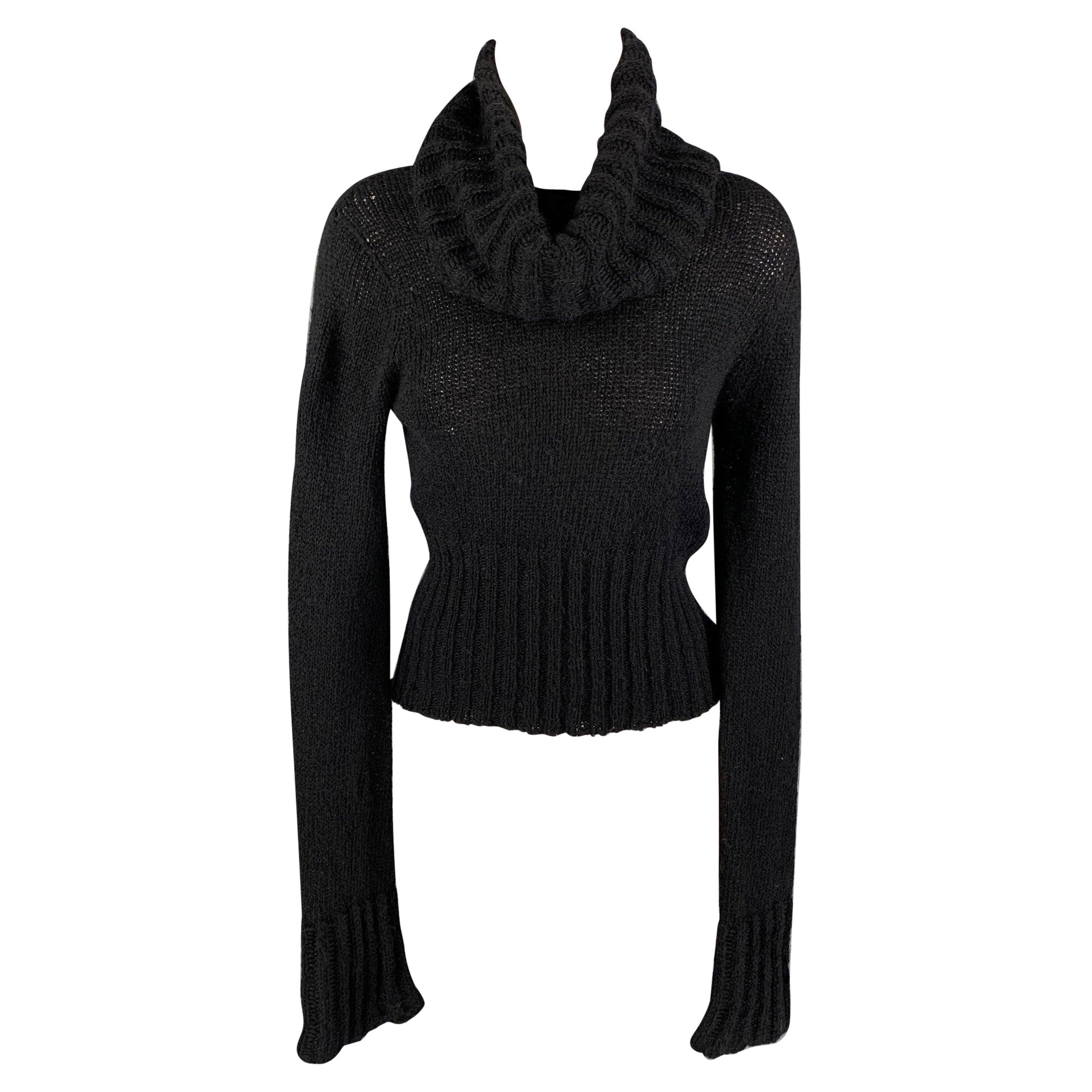 SPORTMAX Size M Black Nylon Mohair Turtleneck Sweater For Sale
