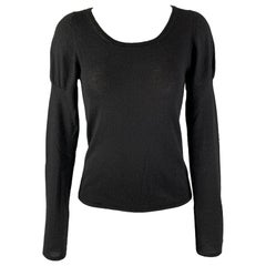 PRADA Size 2 Black Solid Scoop Neck Pullover