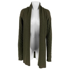 Cardigan à col châle en tricot de cachemire vert forêt RALPH LAUREN Label Taille S