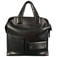 BALLY Black Leather Top Handles Tote Bag