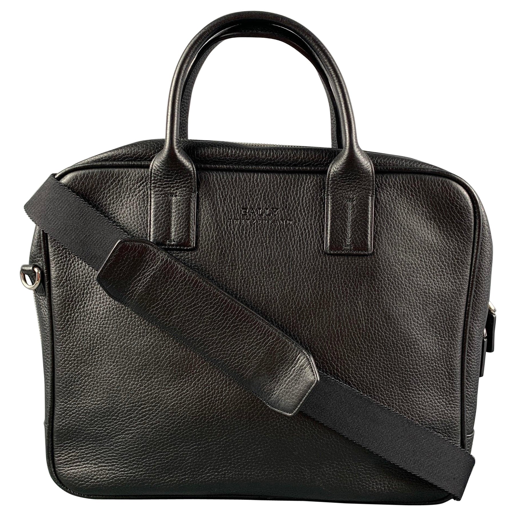 BALLY Black Leather Top Handles Shoulder Bag For Sale