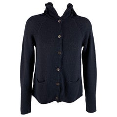 MARNI Size 4 Navy Wool &  Cashmere Solid Cardigan