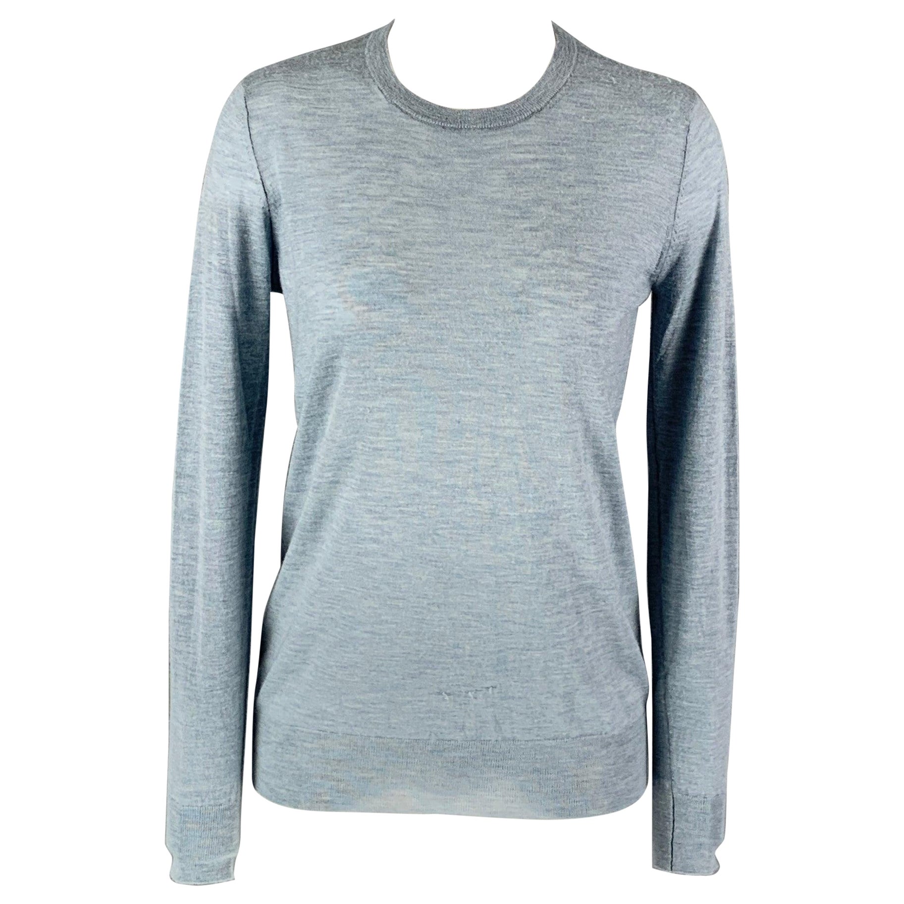 JOSEPH Size M Light Blue Cashmere Solid Pullover For Sale