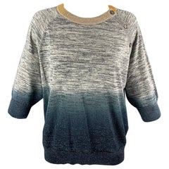 ZADIG & VOLTAIRE Size M Blue & Grey Ombre Cotton Blend Pullover