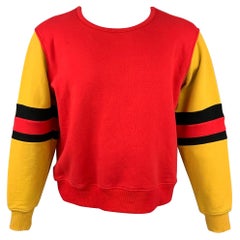 MARNI Größe S Rot & Senf Farbe Block Baumwolle Rundhalsausschnitt Sweatshirt
