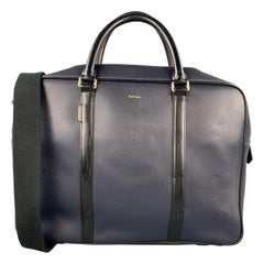 Used PAUL SMITH Navy & Black Leather Shoulder Strap Briefcase Bag