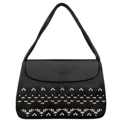 Used ANYA HINDMARCH Black Embroidered Satin Evening Mini Handbag