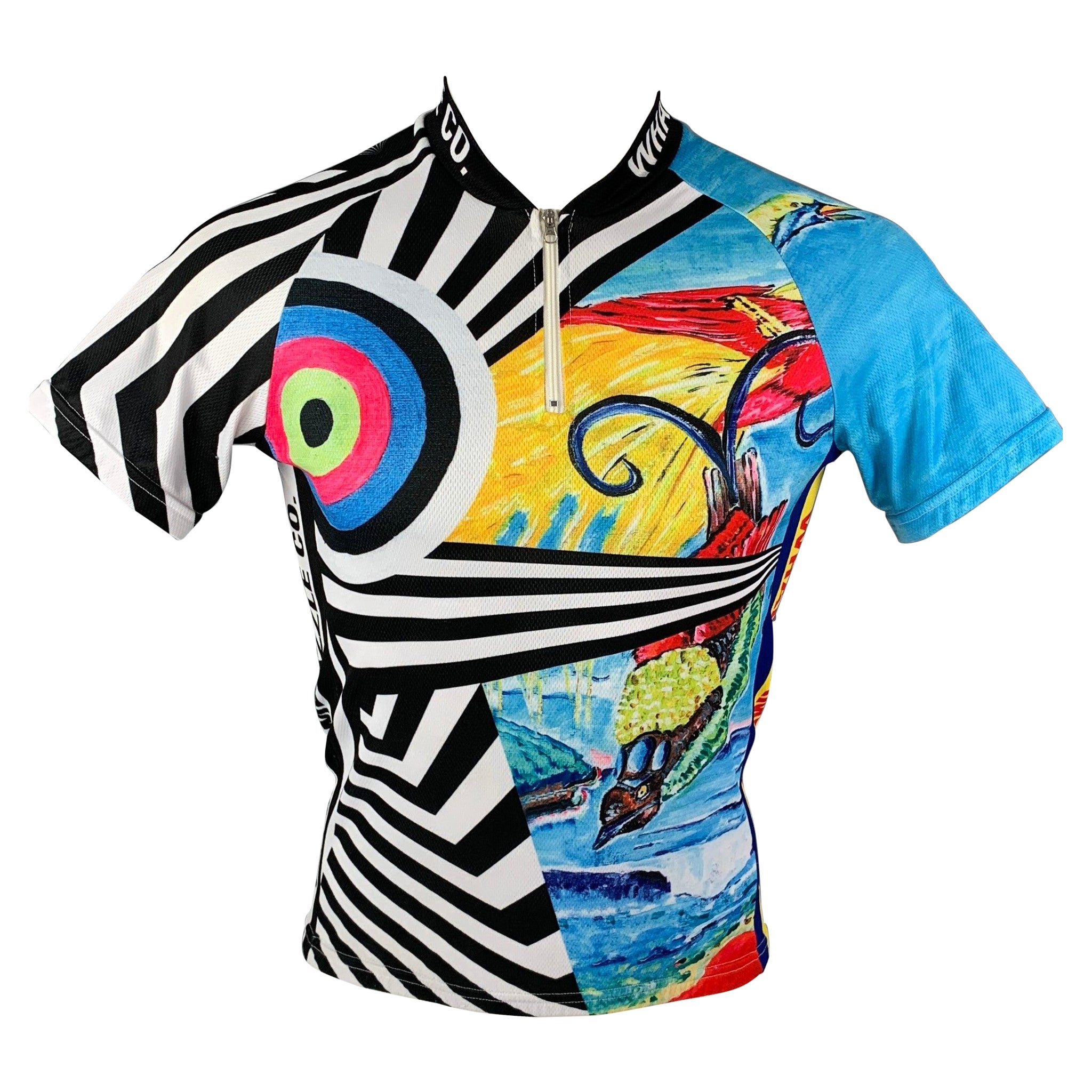 WALTER VAN BEIRENDONCK SS15 Size S Multi-Color Scooter Laforge Jersey Bike Top For Sale