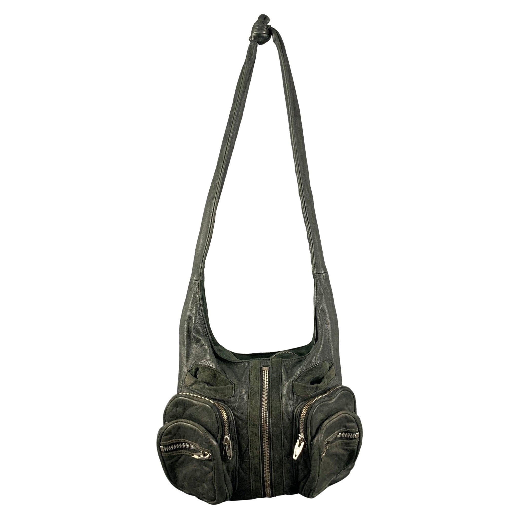 ALEXANDER WANG Green Leather Hobo Handbag For Sale