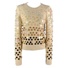 MARC JACOBS Size M Cream Gold Wool Cashmere Payettes Sweater
