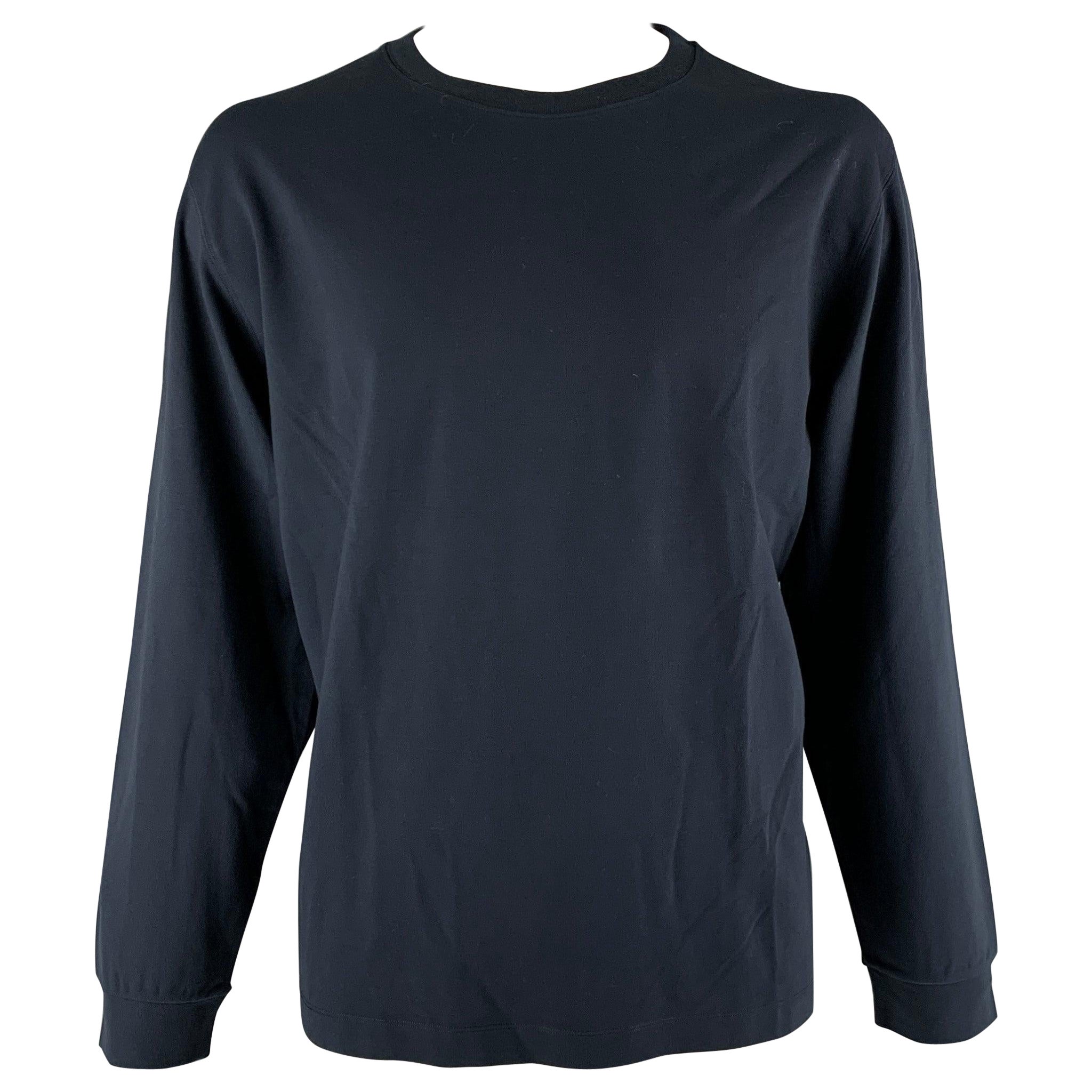 THEORY Size XXL Navy Viscose Blend Crew-Neck Pullover For Sale